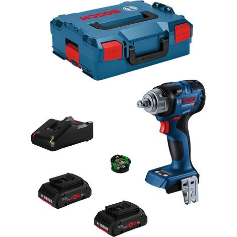 Boulonneuse à choc 18V GDS 18V-330 HC + 2 batteries 4Ah + chargeur + L-BOXX - BOSCH - 06019L5002