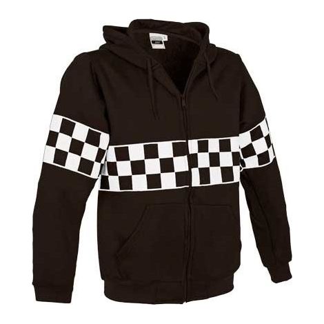 Sudadera con motivo de damero VALENTO Ska XXL Negro