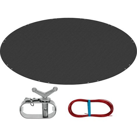 Housse ronde pour piscine de 420 cm – Compatible avec piscines hors sol de 320 à 360 cm – Protection anti-poussière en polyéthylène 200 g/m² avec anneaux métalliques et cordon de fixation (1/4)
