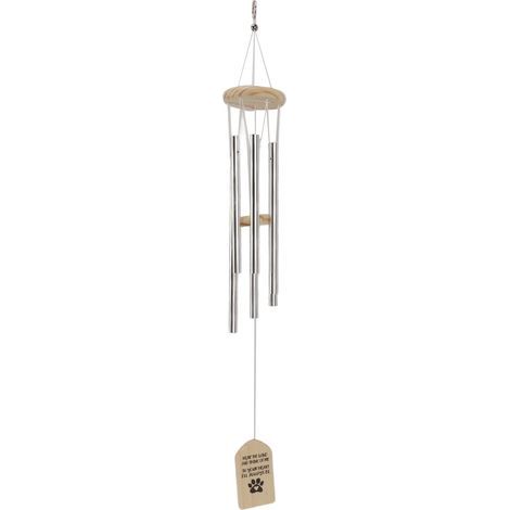 Carillons éoliens commémoratifs pour animaux de compagnie, en bois, cadeaux de souvenir de chien de sympathie en plein air avec Tubes en aluminium épais pour décoration de jardin de maison (1/5)
