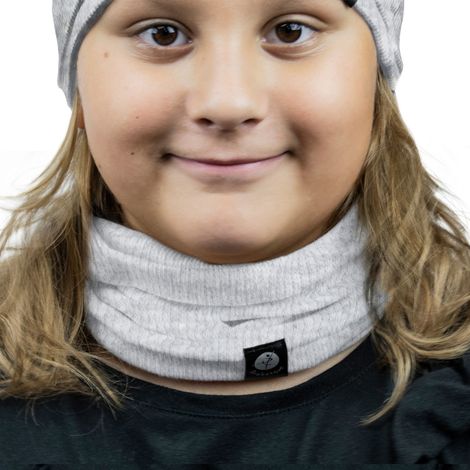 Bufanda tubular infantil, gris. Bufanda de algodón 1W M01 gris 40/46 (1/4)