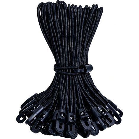 25 Pièces Tendeur Bache 30 cm, Noir Tendeurs Elastique avec Crochets Élastique avec Crochet, Petit Tendeur Multifonction, pour Bâche, Toile de Tente, Tente (1/5)