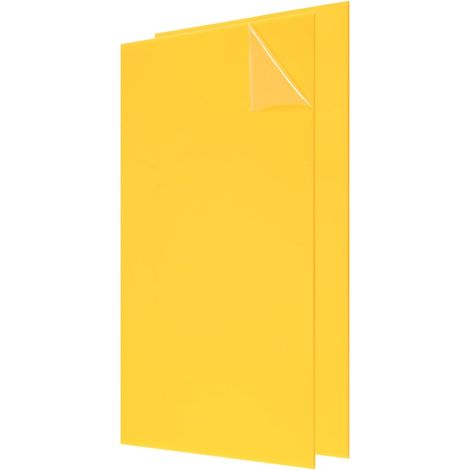 2Pcs Feuilles Acryliques 12x8 Pouces Panneau Acrylique 1/8 Pouce-3mm Planche Plastique Pour Cadres Photos Porte-Signatures Projets DIY Affichage Artisanat, Jaune (1/5)