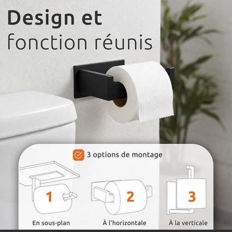 Porte-Papier Toilette - Crochets Adhésifs - Acier Inoxydable 304 - Salle De Bain Toiletttes Atelier Couloir - Lot De 3 Pièces (1/5)