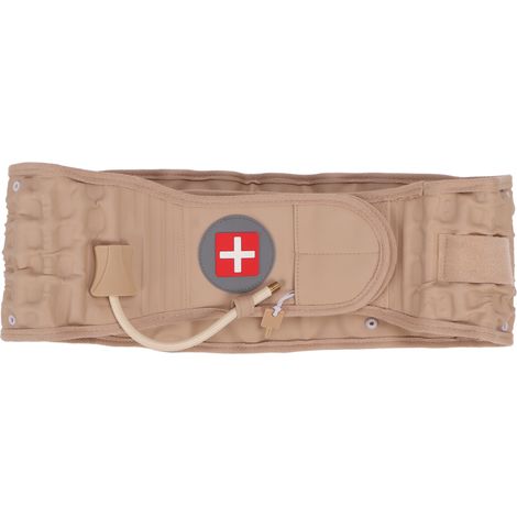 Ceinture de traction lombaire gonflable pour soulager les douleurs dorsales, ceinture de décompression et de soutien lombaire avec gonfleur, couleur kaki (1/5)