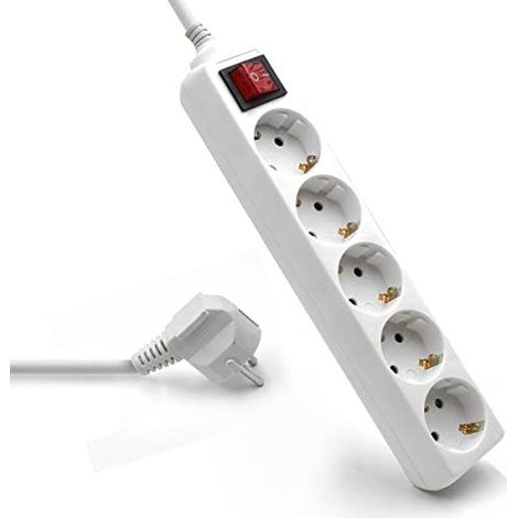 Regleta Enchufes 5 Tomas con Interruptor Ewent EW3916 Schuko (1,5 m) (1/5)