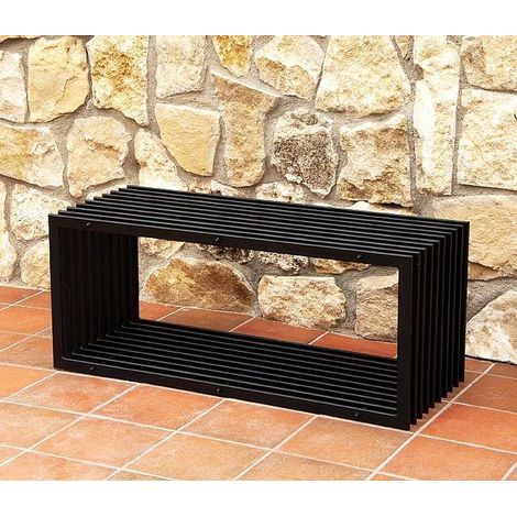 DanDiBo Gartenbank Metall Wetterfest Schwarz 100 cm Sitzbank Modern D-Stil Parkbank Eisen Blumenbank