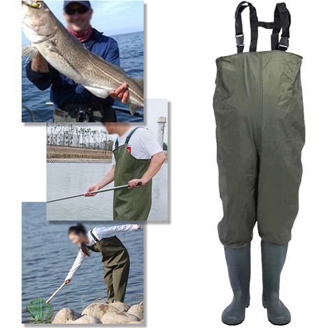 Wathose Anglerhose Angelhose Teichhose Watstiefel Watthose mit Stiefel PVC Gummi (1/5)