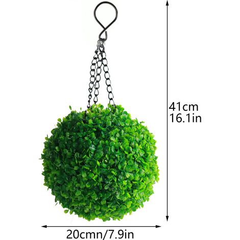 Lot de lampes solaires LED boule herbe lumineuse, simulation pot paysage jardin villa extérieur, décoration verte taille moyenne. (1/5)
