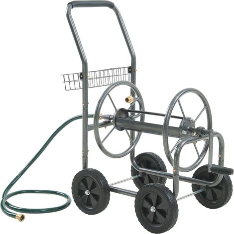 Carro portamangueras Gelibolu 3/4" máx. 65 m 84x48x93 cm - Gris [pro.tec]