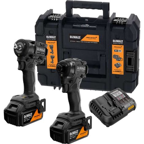 Dewalt – Pack de 2 clés à chocs sans fil 18V – 5,0 Ah avec chargeur – Couple jusqu'à 600 Nm – Pour travaux lourds et espaces confinés