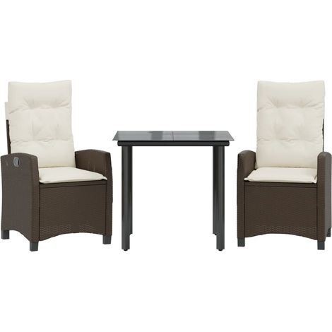 Maison Exclusive - Set comedor de jardín 3 piezas y cojines ratán (1/5)
