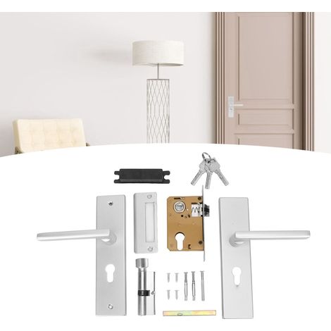 Serrure de porte en aluminium spatial de style européen, serrure mécanique pour porte intérieure en bois de chambre, serrure de quincaillerie, serrure simple pour porte de chambre (1/5)
