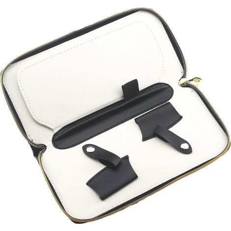 Etui Pour Ciseaux - Porte-Ciseaux Salon Coiffure - Rangement Outils Coiffeur - Pour 2 Ciseaux - Noir (1/5)