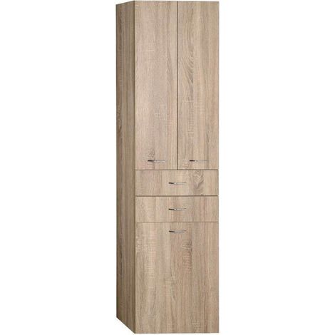 Aqualine Keramia Fresh - Armario alto ZOJA con cubo, 50x184x29 cm, roble 51295