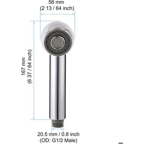 Douchette Robinet Cuisine 2 Jets Tête de Douche Remplacement Douchette pour Mitigeur Cuisine, Chromé- (1/4)