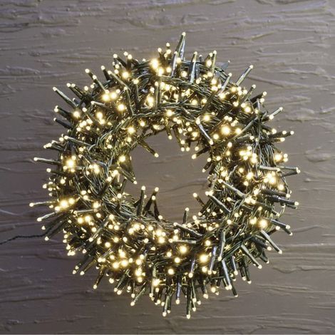 Serie Luci Natale 1500 Micro Led Luce Calda Giochi Luce Filo 32 mt Uso Esterno D3325