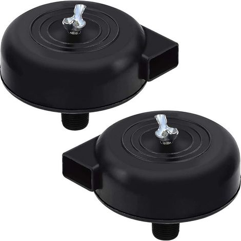 Filtre de compresseur 2 pièces, compresseur silencieux à filetage mâle 16 mm 3/8pt pour compresseur d'air (noir) (1/3)