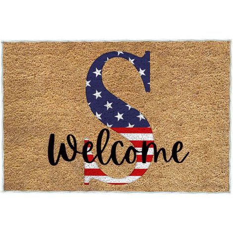 Tapis De Seuil - Tapis D'Entrée Patriote - 60 x 40 cm - Velours Cristal - Anti-Dérapant PVC - Intérieur Extérieur - 1 Pièce (1/4)
