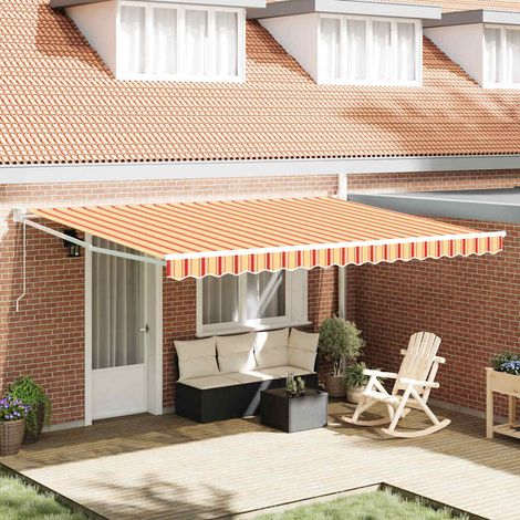 Auvent-Store banne Jaune et Orange 450x300 cm Polyester et métal (1/5)