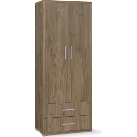 Armadio 2 Ante 2 Cassetti 71x182x41 cm Noce Stelvio (1/3)