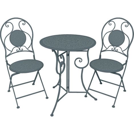 MA MAISON TAVOLO BISTROT ARMONIOSO CON SCRITTA LE REGOLE DELLA PAUSA PERFETTA + 2 SEDIE COLORE NERO