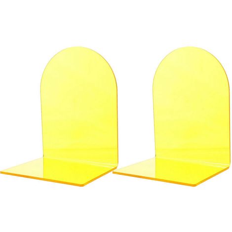 Lot de 2 présentoirs à livres en acrylique transparent, type chevalet, pour la maison ou le bureau.-15.5X12X10CM-Yellow