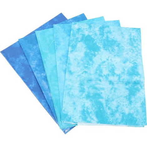 Tissu patchwork coton teinté 5 pièces 50x45cm doux pour couture artisanat réparation DIY bleu (1/5)