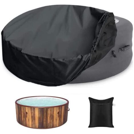 Housse de protection pour jacuzzi, imperméable, robuste, portable, ronde, gonflable, pour baignoire, piscine(φ210H 90cm (1/4)