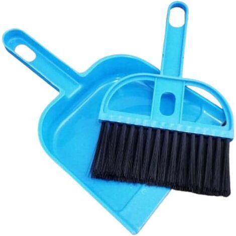 QORVA-Mini Pelle-Brosse Ramasse Miettes Portable/Petite Balyette pour la Poussière à Poils Doux/Outil de Nettoyage Maison, Cuisine, Chambre, Bureau (Bleu)