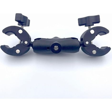 Support de parasol de jardin avec double pinces pour chaise, support de parasol mains libres, convient aux poussettes et aux mâts de drapeau, grande taille, noir. (1/4)
