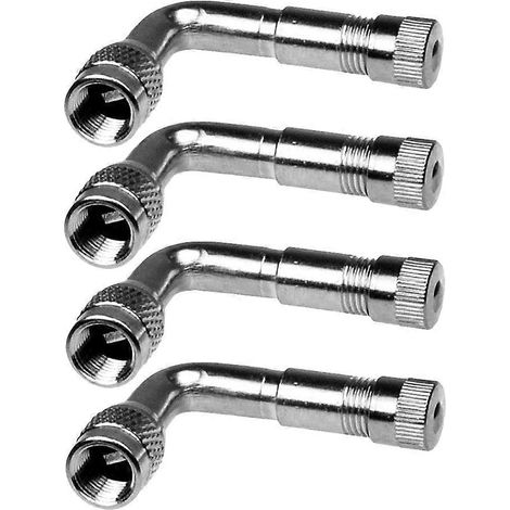 valves de gonflage en laiton à 90 degrés avec adaptateur d'extension pour voiture, camion et moto (argent)-3.5X2.5cm-Silver (1/2)