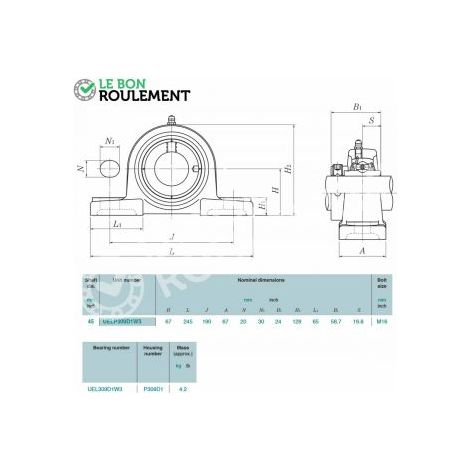 Palier fonte UELP309-D1-NTN