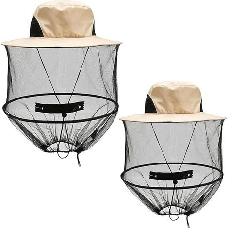 2 Filets de TêTe Anti-Moustiques - Chapeau Moustiquaire - Chapeau D'Apiculteur - Convient pour La Cueillette de Fruits, La PêChe, Le Jardinage, La Cueillette du Thé, L'Apiculture (1/5)
