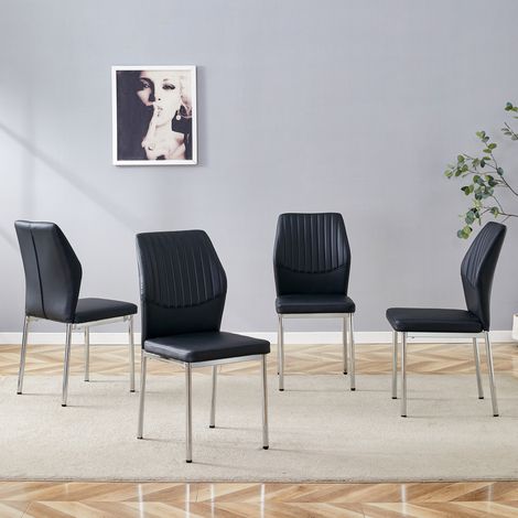 Conjunto 4 sillas comedor de PU y metal OKMYHOME (1/5)