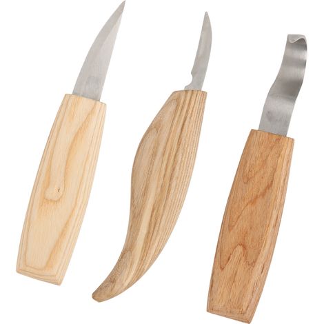 Kit de 3 couteaux à sculpter le bois, outil à main pour le travail du bois (1/5)