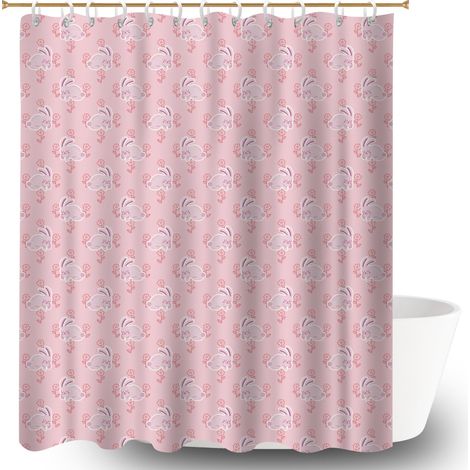 Rideau de bain imprimé polyester 180x180 imperméable rideau imperméable pour salle de bain d’amis (1/5)