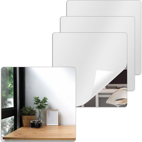 4 Pièces 15 X 15 cm Miroir Adhesif Mural (1/5)