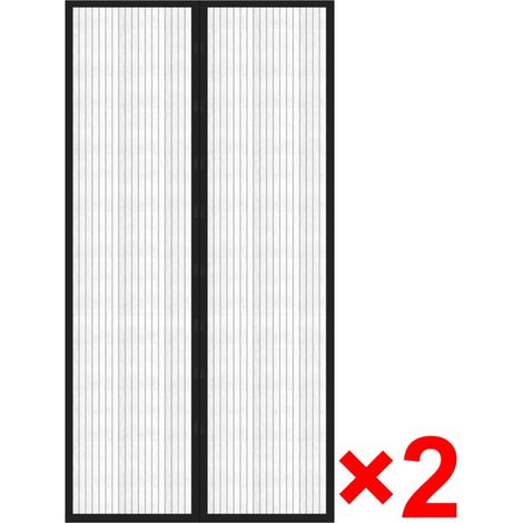 Maison Exclusive - Rideau de porte contre insectes 210x100cm 2 pcs magnétique noir