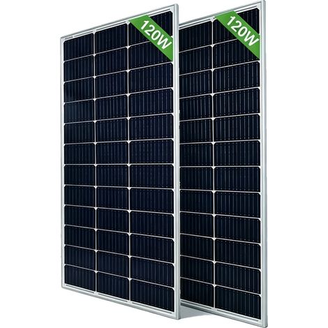 Solarmodul, gehärtetes Glas, wasserdicht und langlebig, 2 Stück 120w Panel (1/2)