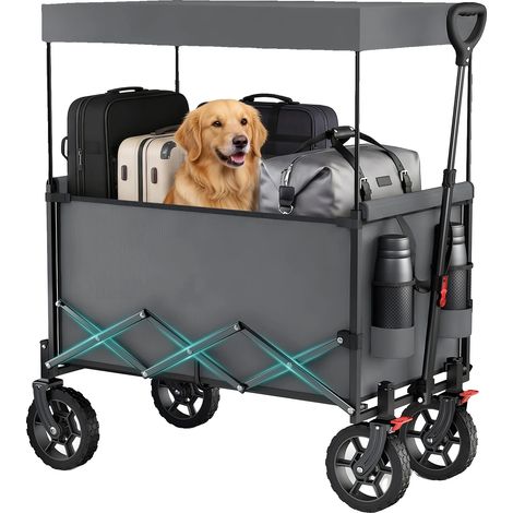 Handwagen, faltbares Design, 150 kg Tragfähigkeit, Grau. (1/2)