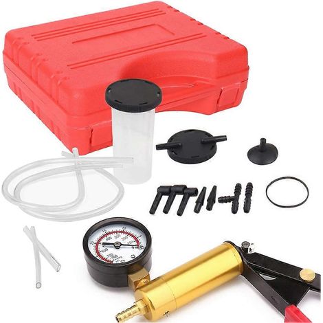 Kit de pompe à vide manuelle pour liquide de frein, testeur de liquide automobile avec adaptateur pour manomètre, outil de test portatif 2 en 1 (1/5)