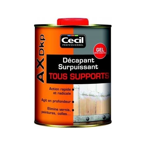 Décapant AX DKP 2,5 L – Gel décapant professionnel ultra-rapide – Pour bois, métal et ciment – Application facile sur surfaces verticales – Cecil
