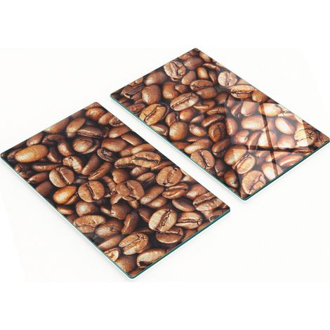 Planches de service en verre pour la cuisine, décorées de grains de café, 2 x 30 x 52 cm (1/5)