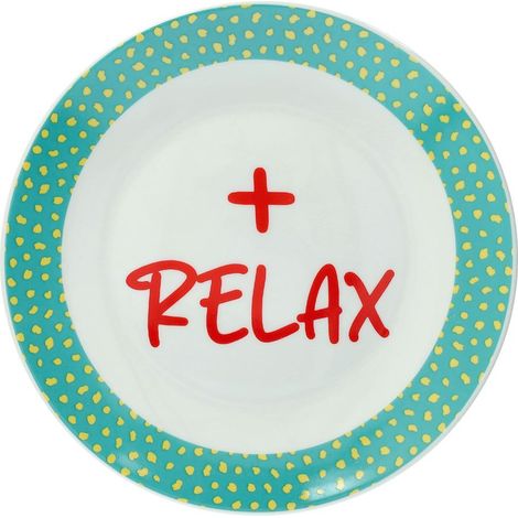Tognana Piatto Dessert Relax  Good Vibes D 20,5 Cm New Bone China Verde (1/2)