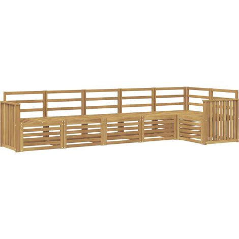 Conjunto de sofás de exterior 6 pcs Blanco 306 x 128,5 x 73 cm vidaXL (1/5)