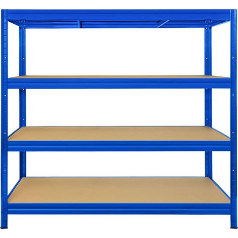Étagère charge lourde Tôle d'acier 4 Étages Bleu 200 x 150 x 60 cm – Charge max 1500 kg (375 kg par tablette) (1/5)