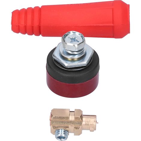 Connecteur rapide prise fiche 2 pcs pour câble de soudure 10-25 mm², outil électrique, couplage mâle-femelle rouge (1/5)