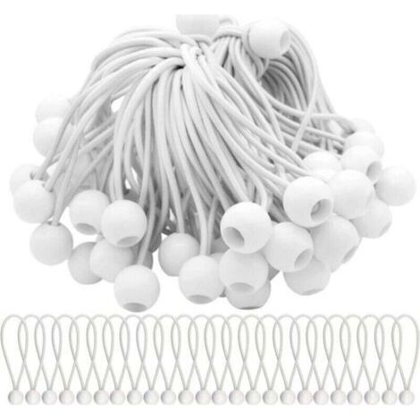 Lot de 75 Tendeur Elastique Cordons Élastiques avec Boules Sandow Elastique Boules Elastiques pour chapiteaux, tentes, bannières et bâches (1/3)