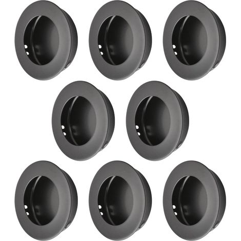 Juego de 8 manijas redondas para puertas corredizas, manijas de acero inoxidable para puertas corredizas de granero, manijas para gabinetes de cocina empotrados, manija de puerta (1/5)